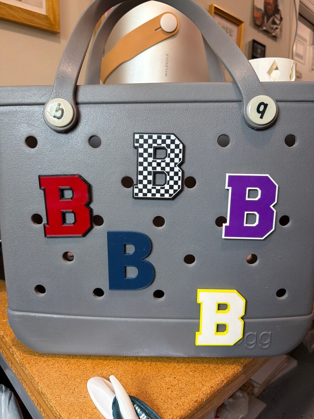Lot of 5 Letter B Bogg Bag Charms - Slightly Imperfect